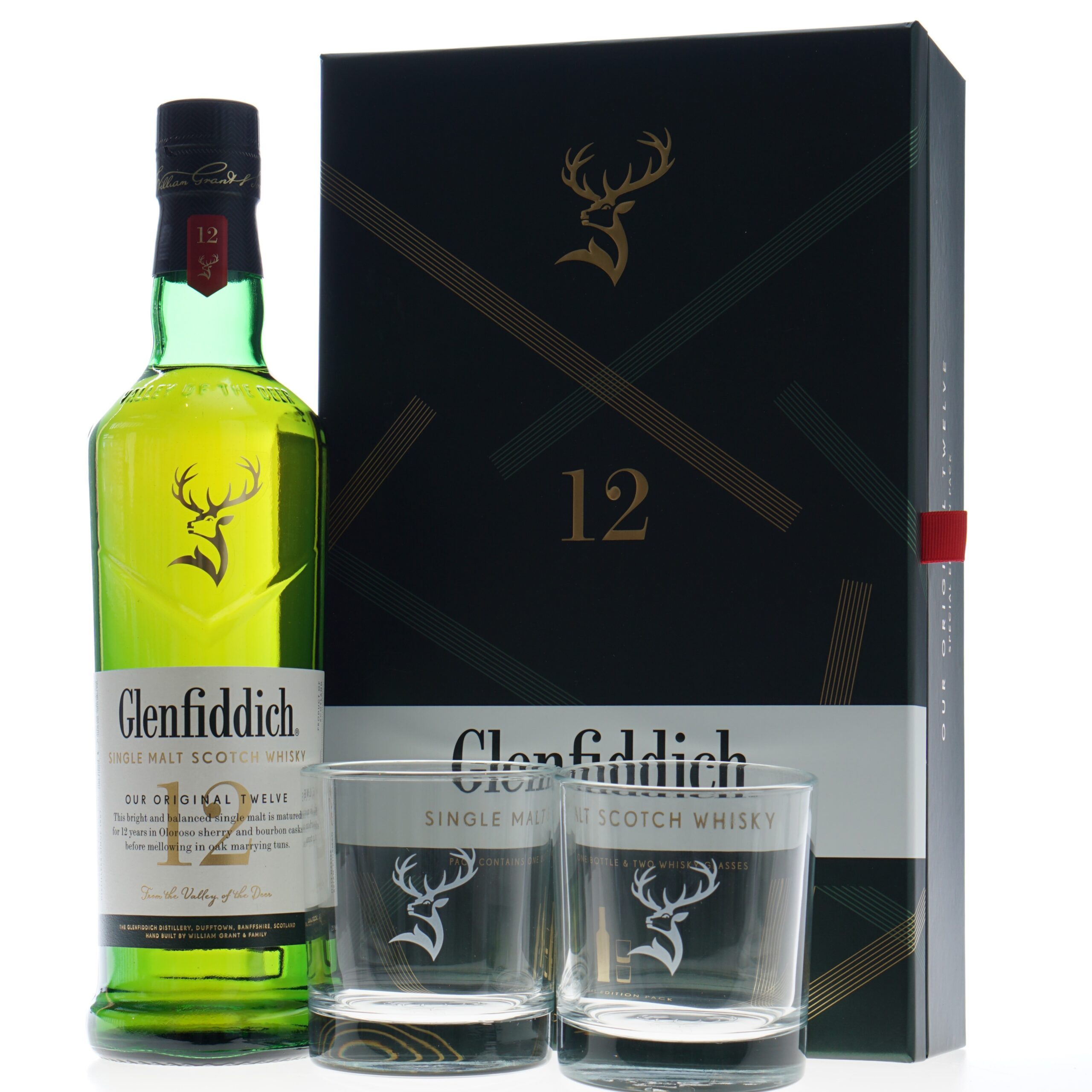 Inspectie intellectueel flexibel GLENFIDDICH 12 YEARS MET 2 GLAZEN 0.70 LTR - Slijterij "De Slijter" -  Dranken Speciaalzaak