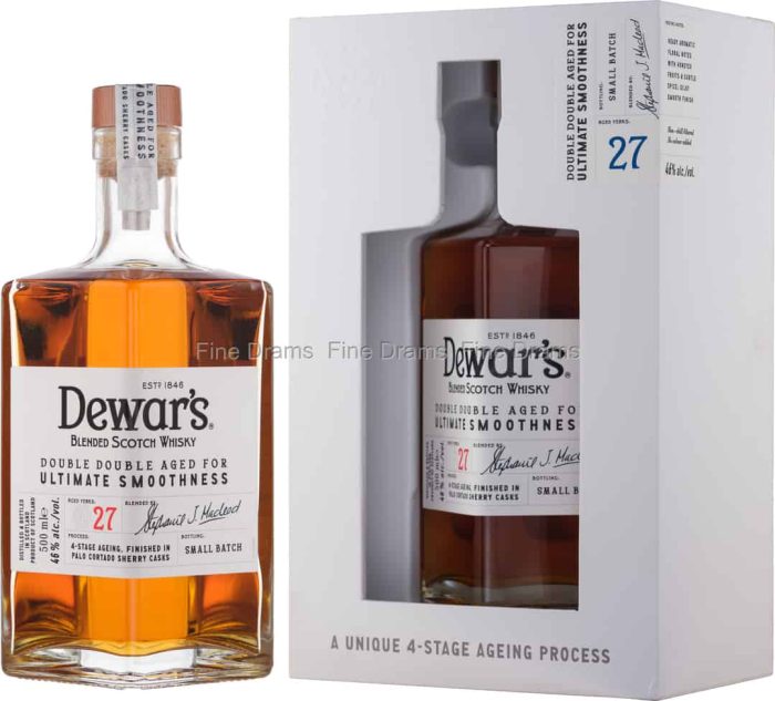 DEWARS 27 YEARS DOUBLE DOUBLE AGED 0.50 LTR