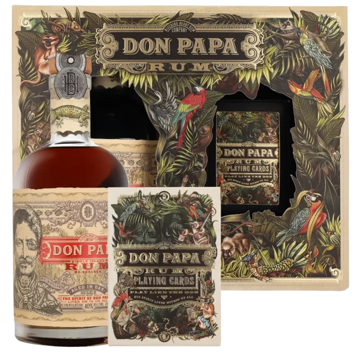 DON PAPA SINGLE ISLAND RUM + PLAYING CARDS GIFTSET 0.7 LTR