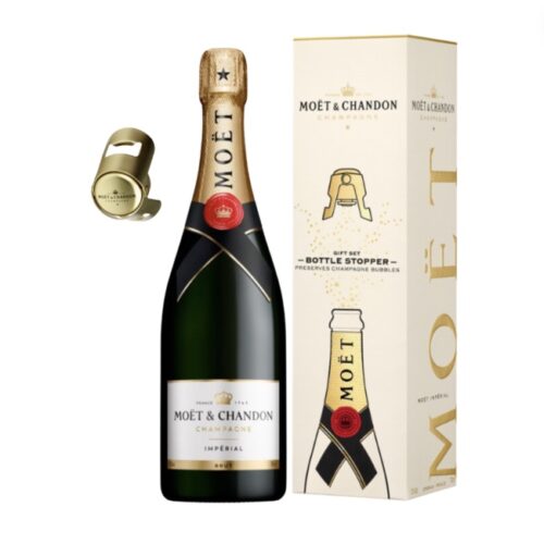 MOET EN CHANDON BRUT IMPERIAL + BOTTLE STOPPER 0.75 LTR